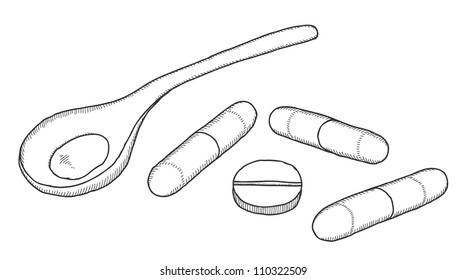 Hand drawn pills