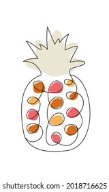 Hand drawn pinapple. Outline drawing icon
