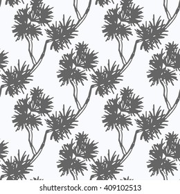 Hand drawn pine branch seamless pattern