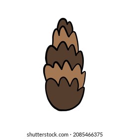 Hand drawn pine cone doodle vector illustration