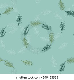 Hand drawn pine wreath - vector background