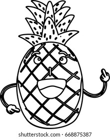 Hand drawn pineapple