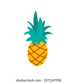 Hand drawn pineapple isolated on white. Vector illustration