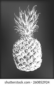 Hand -  drawn pineapple on chalkboard background
