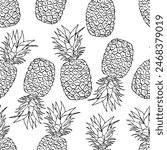 Hand Drawn Pineapple Seamless Pattern