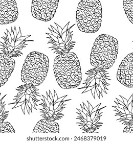 Hand Drawn Pineapple Seamless Pattern