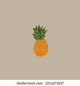 hand drawn pineapple vector illustration.