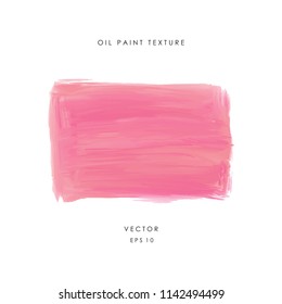 Hand drawn pink banner painted with oil or acrylic paint. Rough grunge texture. Asbtract design element. Vector illustration EPS 10.
