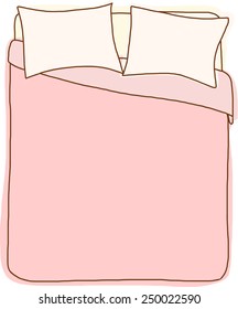 Hand drawn of Pink bed