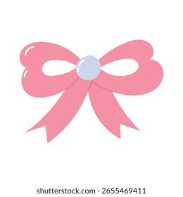 Diseño de Ilustración vectorial plana de icono de elemento de arco rosa dibujado a mano