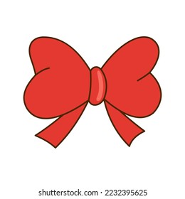 Hand drawn pink bow icon isolated on white background. Vector illustration.