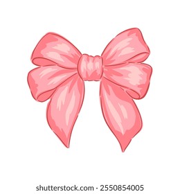 Hand drawn pink bow vector illustration