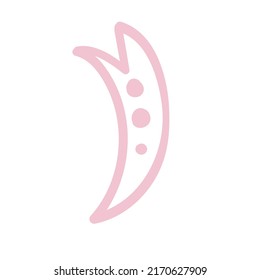 Hand drawn pink element in doodle style. Childish drawing for wedding design. Vector illustration