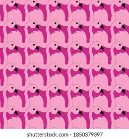 Hand drawn pink flamingos repeat pattern print