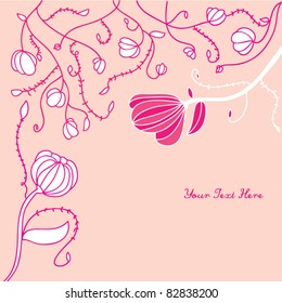 hand drawn pink floral pattern