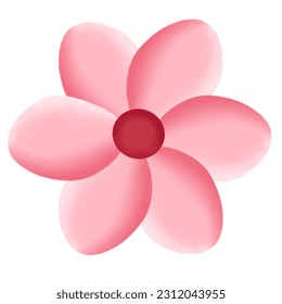 hand drawn pink flower illustration - Shutterstock ID 2312043955