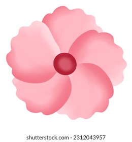 hand drawn pink flower illustration - Shutterstock ID 2312043957
