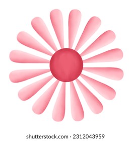 hand drawn pink flower illustration - Shutterstock ID 2312043959