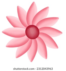 hand drawn pink flower illustration - Shutterstock ID 2312043963