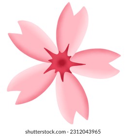hand drawn pink flower illustration - Shutterstock ID 2312043965