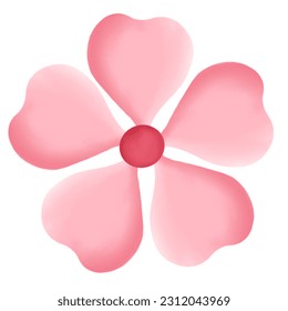 hand drawn pink flower illustration - Shutterstock ID 2312043969