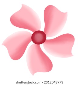 hand drawn pink flower illustration - Shutterstock ID 2312043973