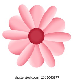 hand drawn pink flower illustration - Shutterstock ID 2312043977
