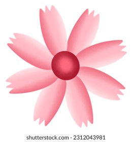 hand drawn pink flower illustration - Shutterstock ID 2312043981