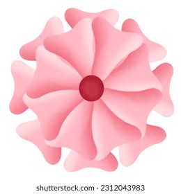 hand drawn pink flower illustration - Shutterstock ID 2312043983