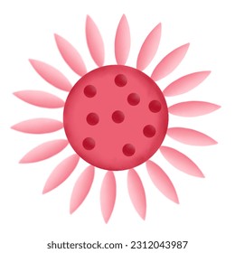 hand drawn pink flower illustration - Shutterstock ID 2312043987