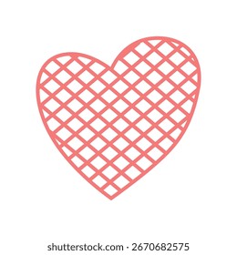 Dibujado a mano de elemento de corazón rosa