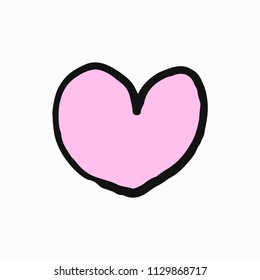 Hand drawn pink heart illustration