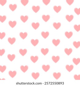 Hand drawn pink hearts pattern. Pattern. Valentine's day, wedding, birthday, Mother's day, Vector simple illustration. Tattoo design, print on poster, t-shirt, cup, scrapbooking.