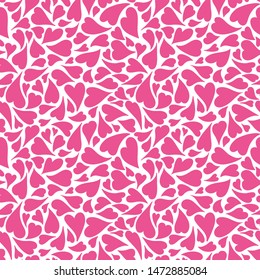 Hand drawn pink hearts in a pretty vector seamless repeat pattern ideal for valentines fabric, scrap booking and stationery projects .