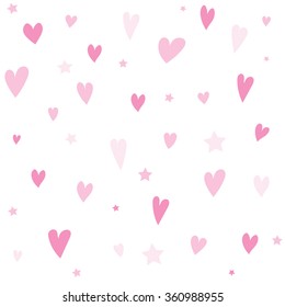 Hand Drawn Pink Hearts Stars On Stock Vector (Royalty Free) 360988955