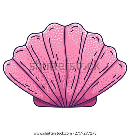 Hand drawn pink sea shell vector illustration