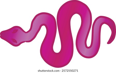 Hand drawn pink snake with gradient fill.