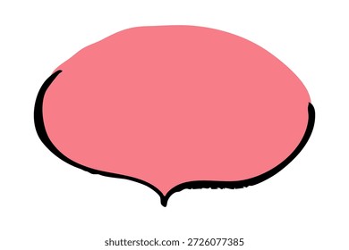 Hand Drawn Pink Speech Bubble Illustration for Message, Comment and Comic Design