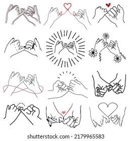 Pinky promise outline vector concept line art 9250243 Vector Art at Vecteezy