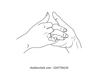 Hand drawn pinky promise concept line art