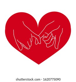 hand drawn pinky promise with heart