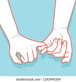 hand drawn to Pinky promise  vector