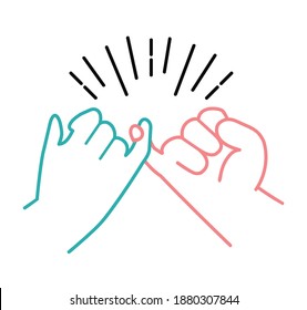 Hand Drawn Pinky Swear Promise Hand Icon