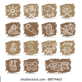 Hand drawn pirate icon set