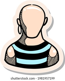 Hand drawn pirate icones in sticker style vector illustration