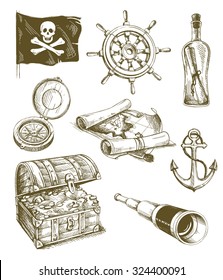 Hand Drawn Pirate Set