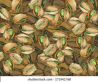 Hand Drawn Pistachios Texture