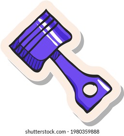 Hand drawn Piston icon in sticker style vector illustration