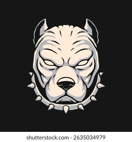 Ilustração de Cabeça de Pitbull Desenhada à Mão