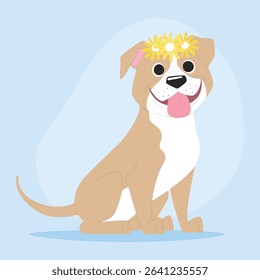 hand drawn pitbull vector design.